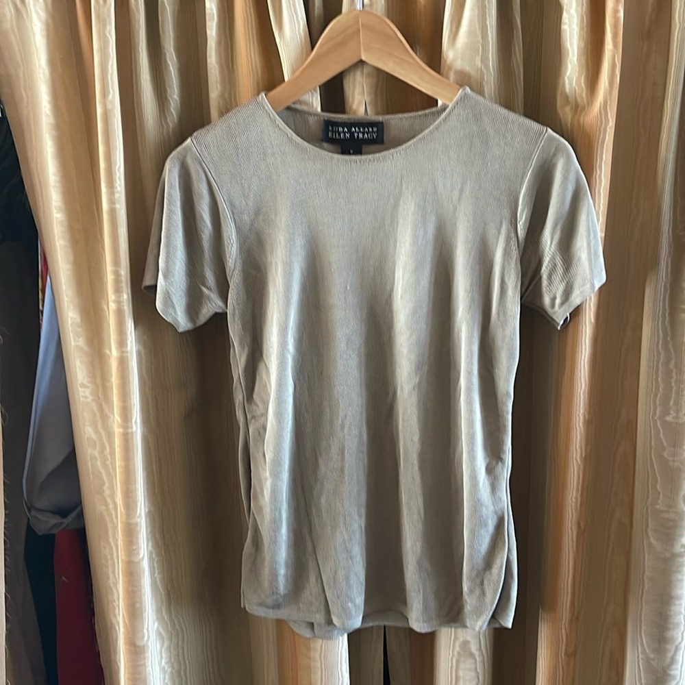 Vintage 90’s viscose knit short sleeve slinky shirt